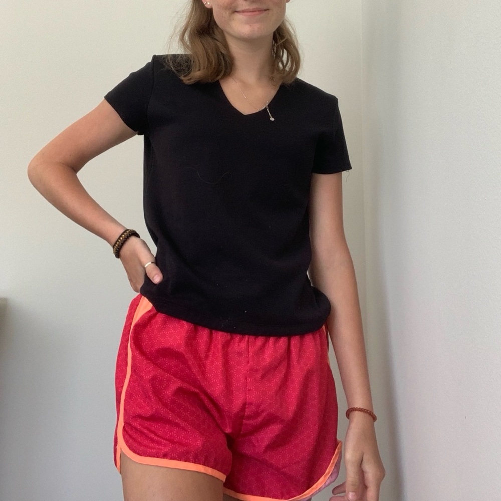 XL neon orange and hot pink champion shorts